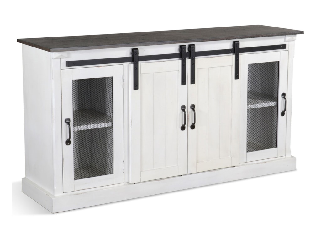 Sunny Designs Bourbon County Credenza Barn Door White Conlin S Furniture Tv Stands