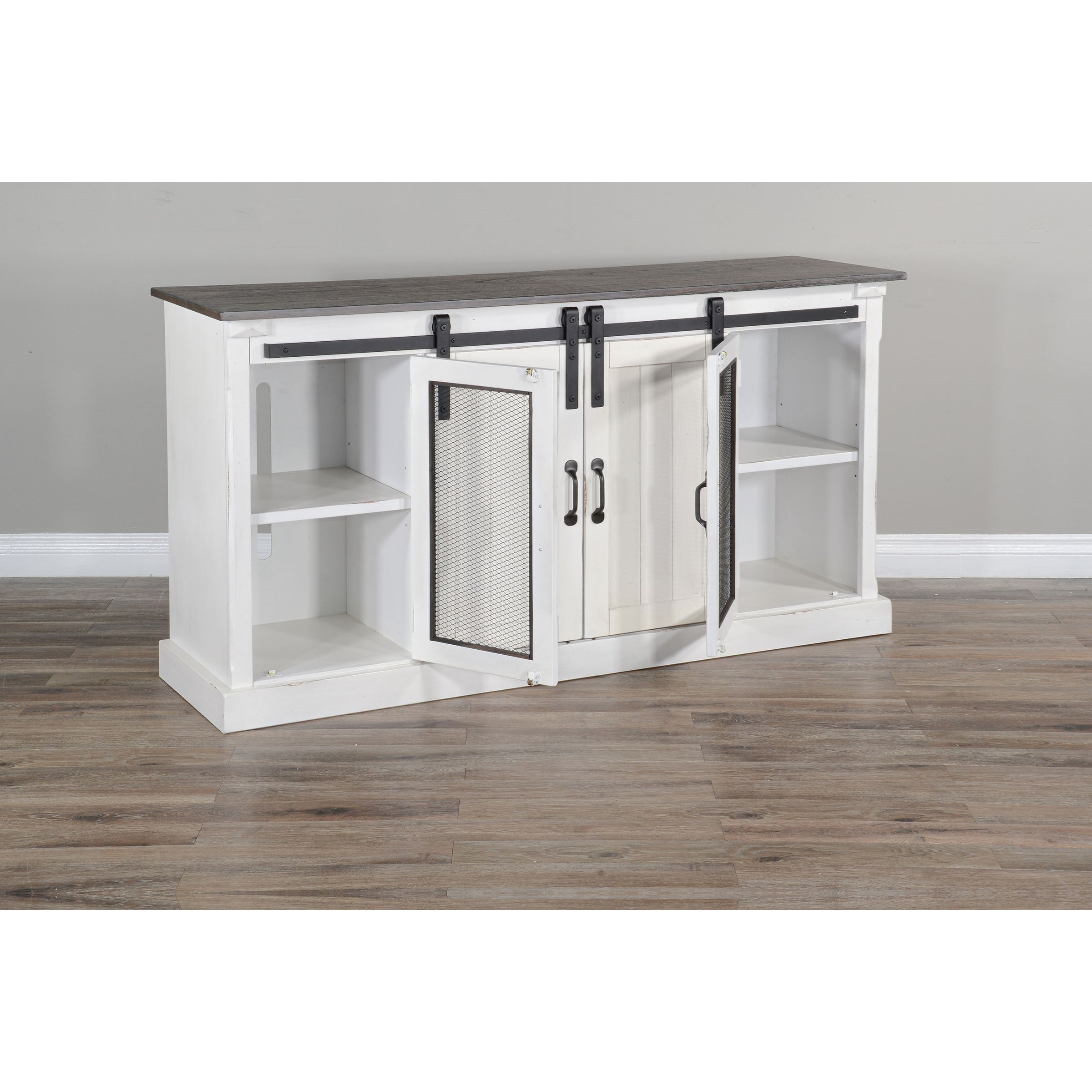 Sunny Designs Bourbon County Credenza Barn Door White Conlin S Furniture Tv Stands