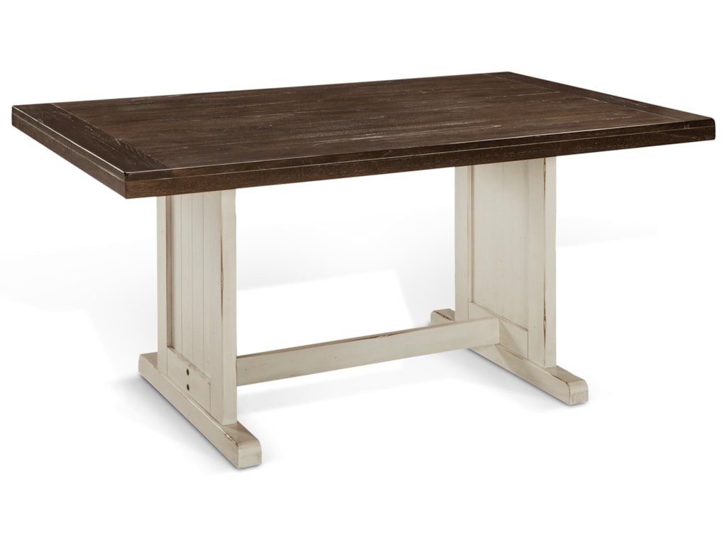 Sunny Designs Carriage House Cottage Trestle Table With Two Tone