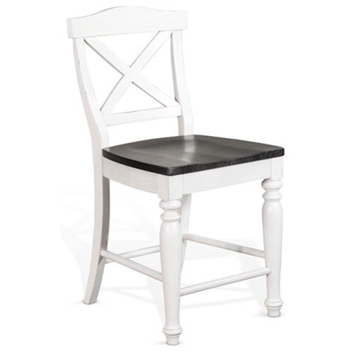Sunny Designs Carriage House Cottage Counter Height Crossback Barstool Wilson S Furniture Bar Stools
