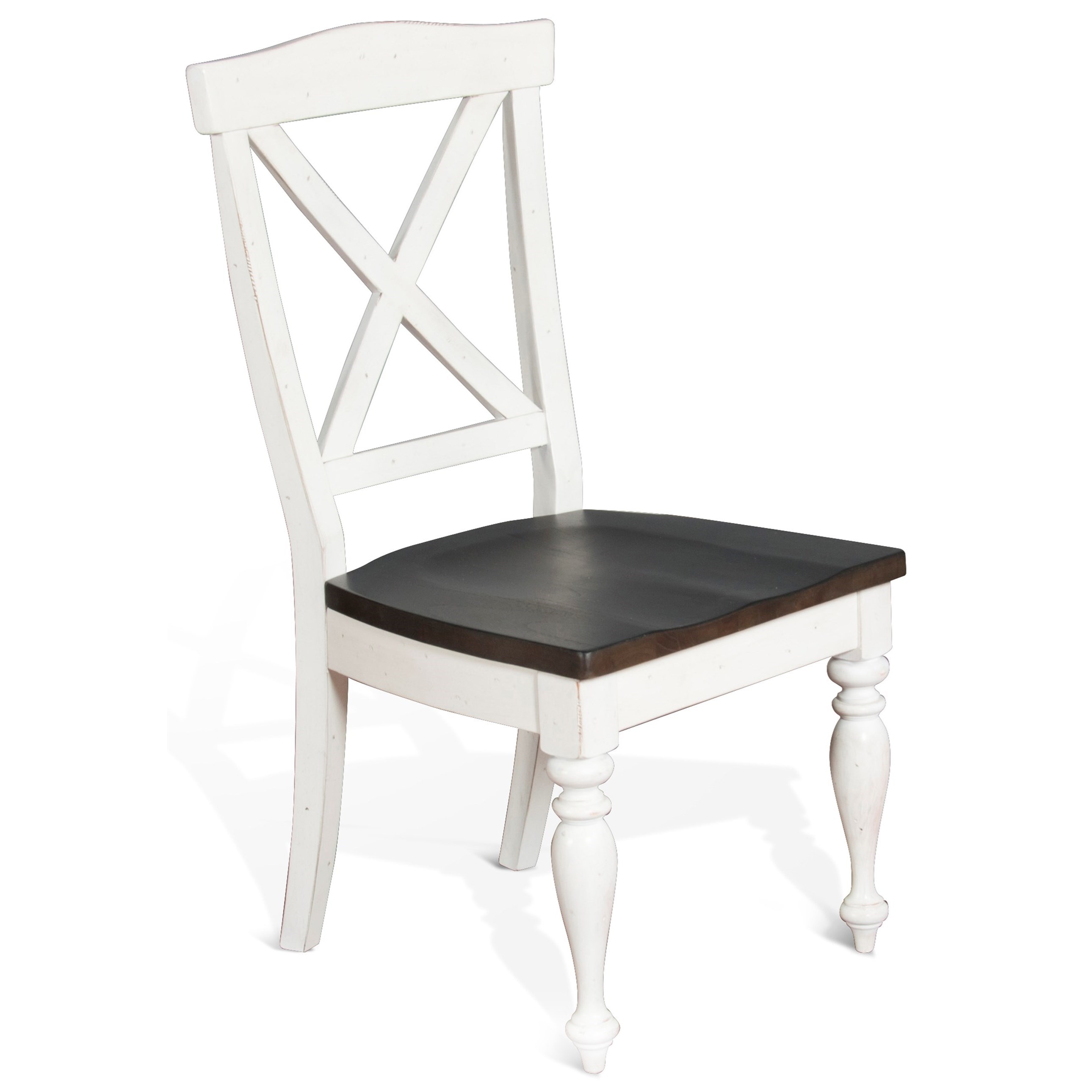 Sunny Designs Carriage House Cottage Two Tone X Back Dining Chair Suburban Furniture Dining Side Chairs