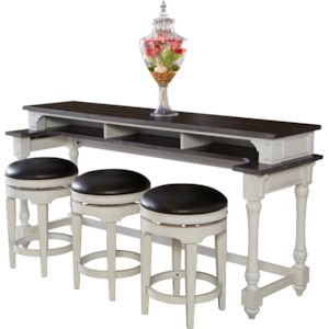 Sunny Designs Carriage House 4 Piece Counter Height Bar Table Set With Sofa Table And Swivel Stools Sparks Homestore Pub Table And Stool Sets