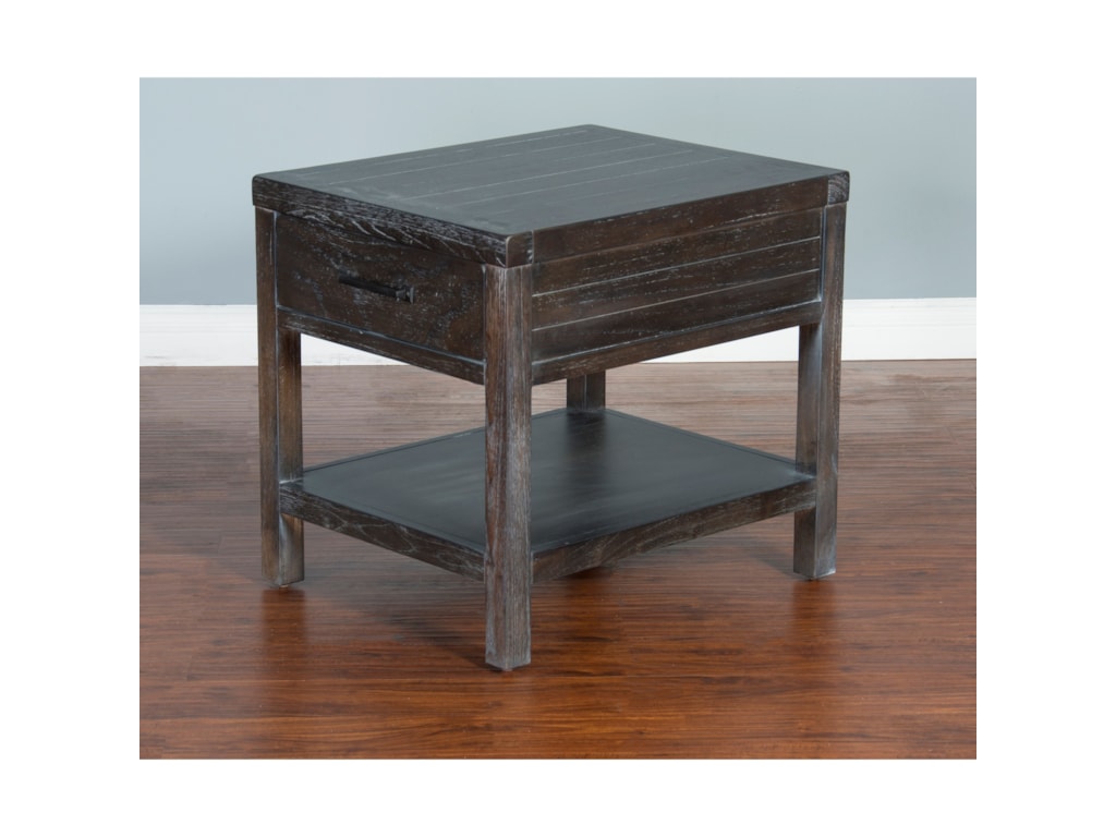Sunny Designs Dundee 3271kb E Rustic End Table With Storage Drawer Sunny Designs Dundeeend Table