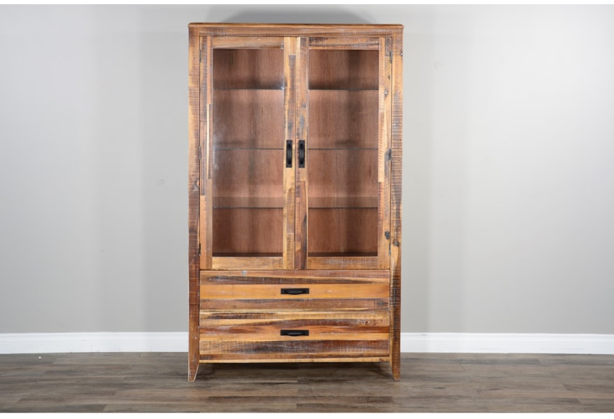 Vfm Signature Havana Rustic Curio With Glass Doors Virginia