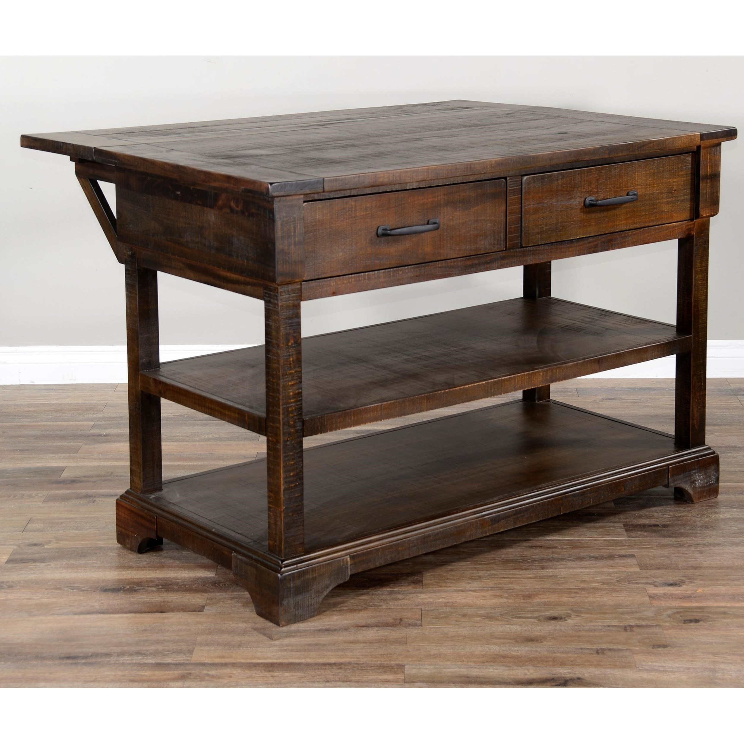 Sunny Designs Homestead Rustic Kitchen Island With Drop Leaf Fashion Furniture Kitchen Islands