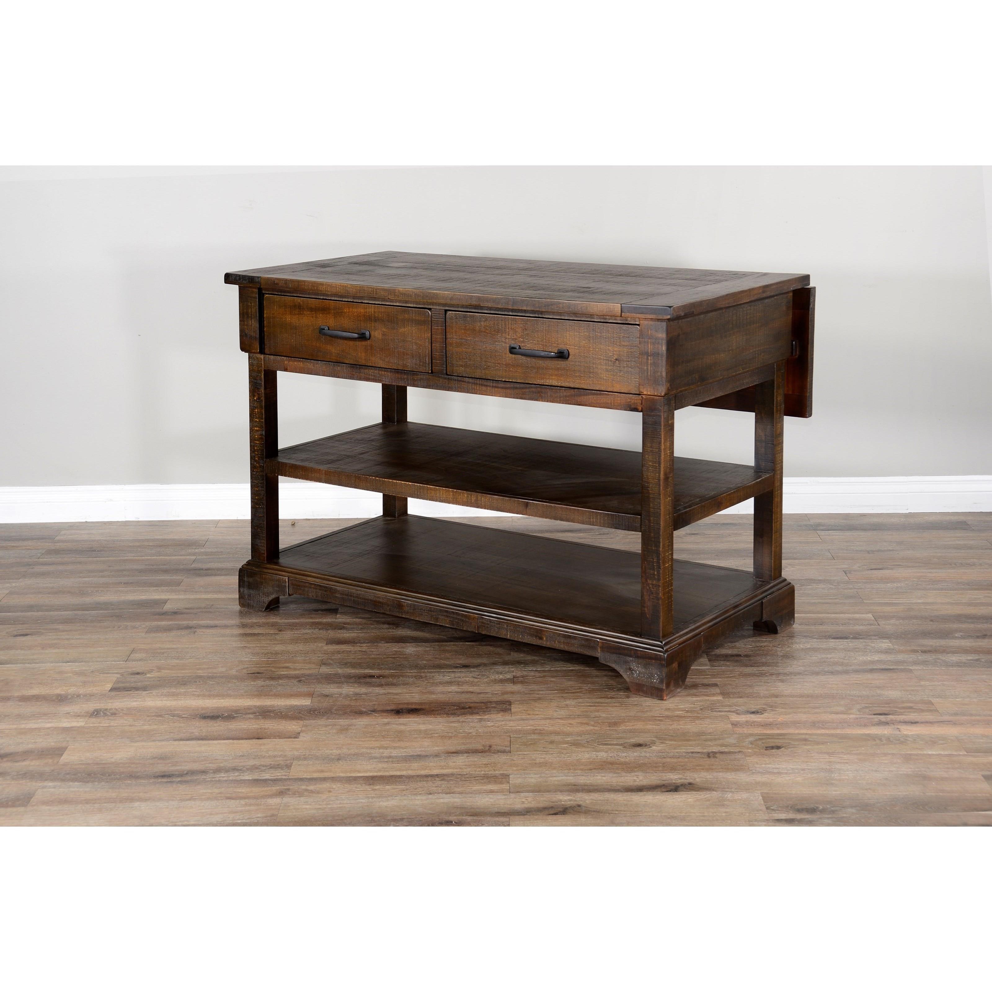 Sunny Designs Homestead 1931tl Rustic Kitchen Island With Drop Leaf Home Furnishings Direct Kitchen Islands