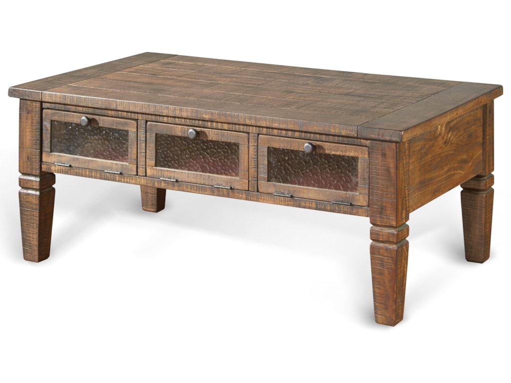 Sunny Designs Homestead Rustic Pine Coffee Table W 3 Seeded Sunny Designs Homestead Rustic Pine Coffee Table W 3 Seeded