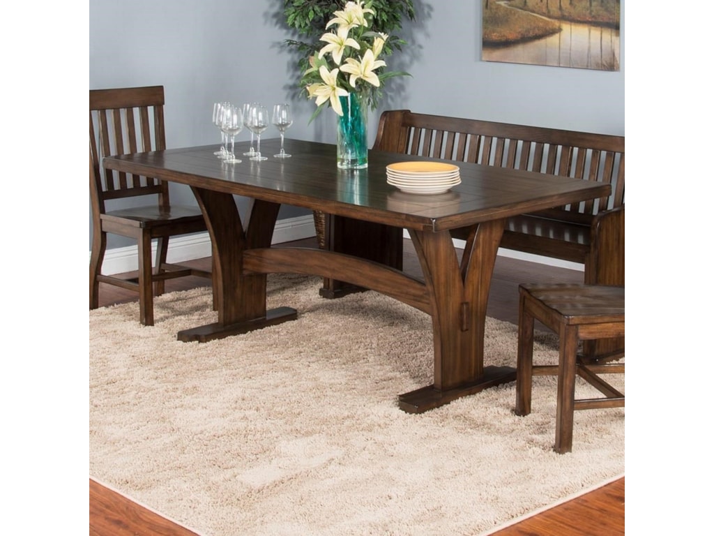 Vfm Signature Lancaster Mission Trestle Table Virginia Furniture Lancaster Mission Trestle Table By Vfm Signature