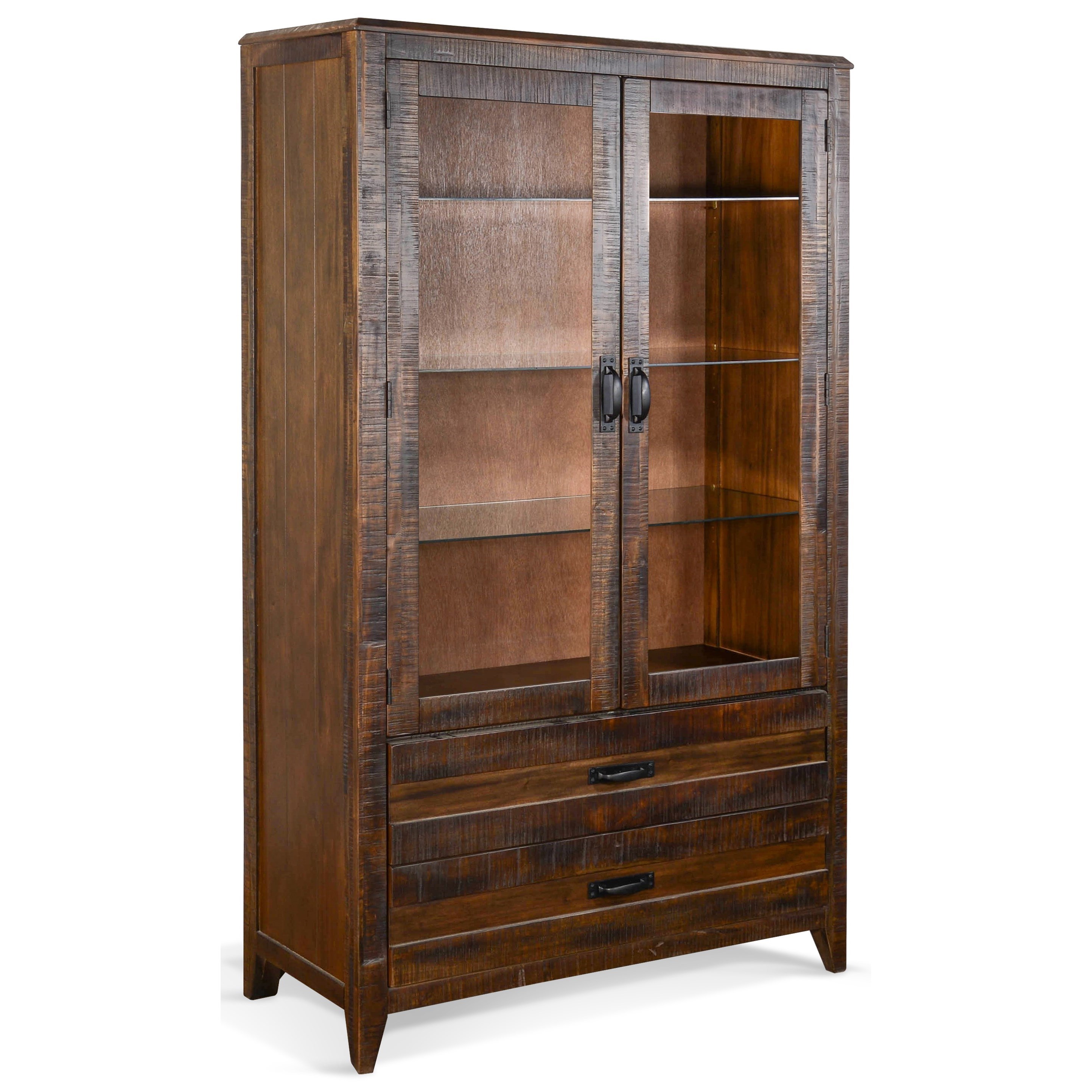 Sunny Designs Nassau Rustic Curio Cabinet W Glass Shelves Wilson S Furniture Curio Cabinets