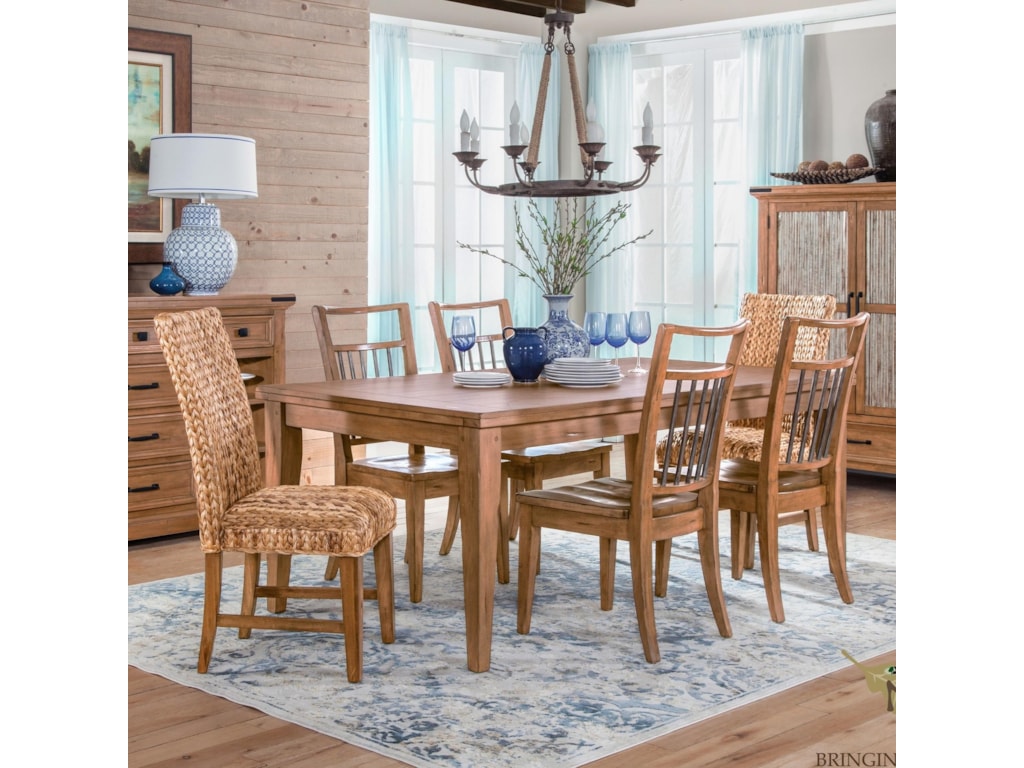 Sunny Designs Mossy Oak Nativ LivingDining Table Set with Six Chairs