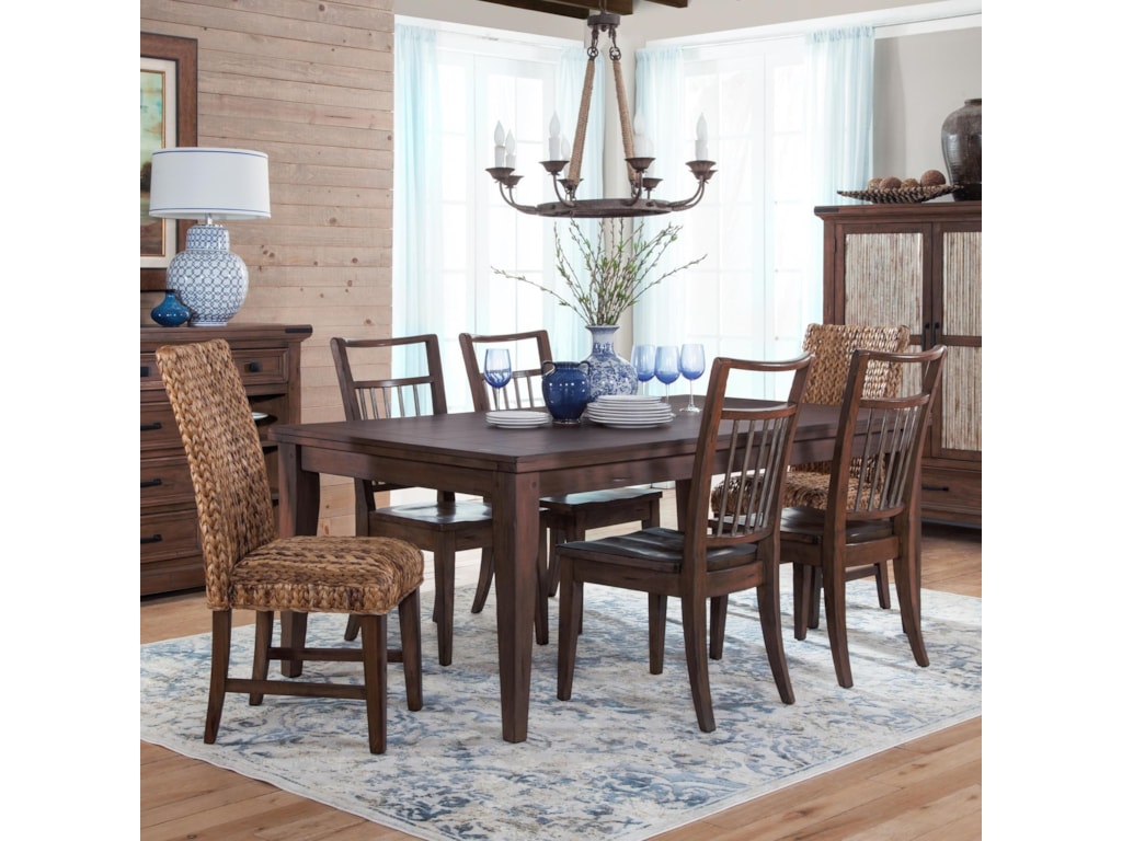 Sunny Designs Mossy Oak Nativ LivingDining Table Set with Six Chairs