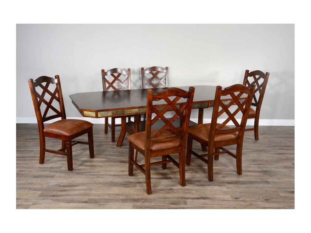 Sunny Designs Santa Fe 2 Rustic Dining Set With 6 Side Chairs Conlin S Furniture Dining 7 Or More Piece Sets