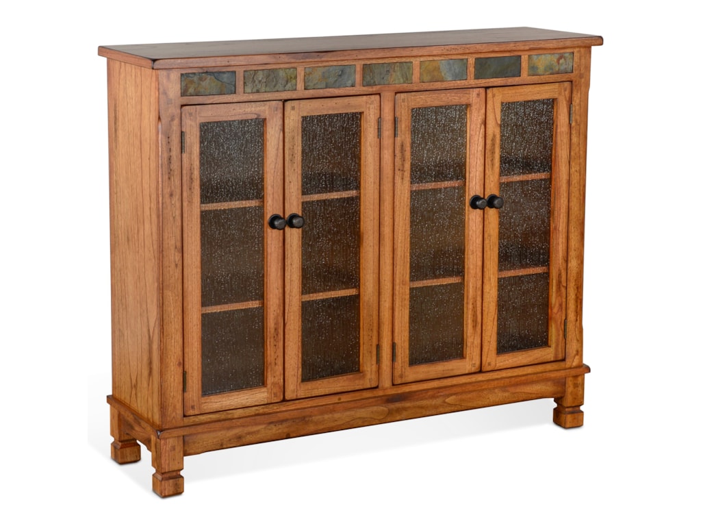 Sunny Designs Sedona 2 Bookcase W 4 Glass Doors And Slate Accents Conlin S Furniture Closed Bookcases