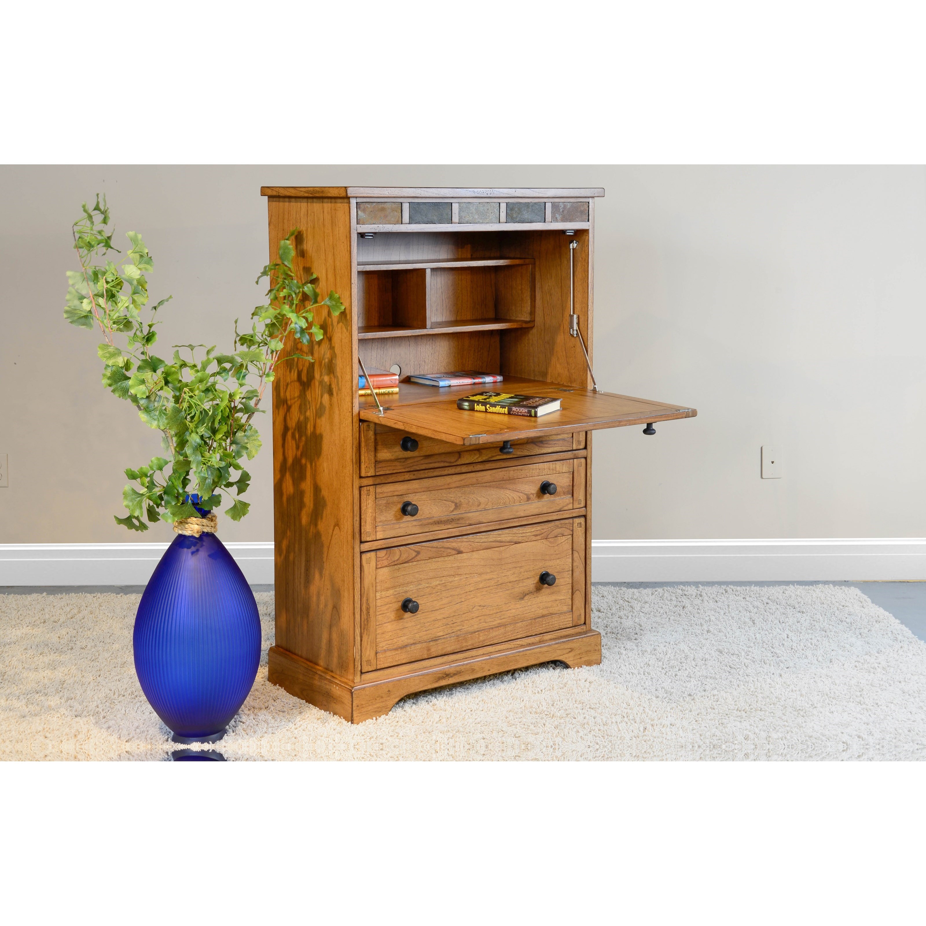 Sunny Designs Sedona 2 Laptop Armoire With Drop Leaf Desk Top