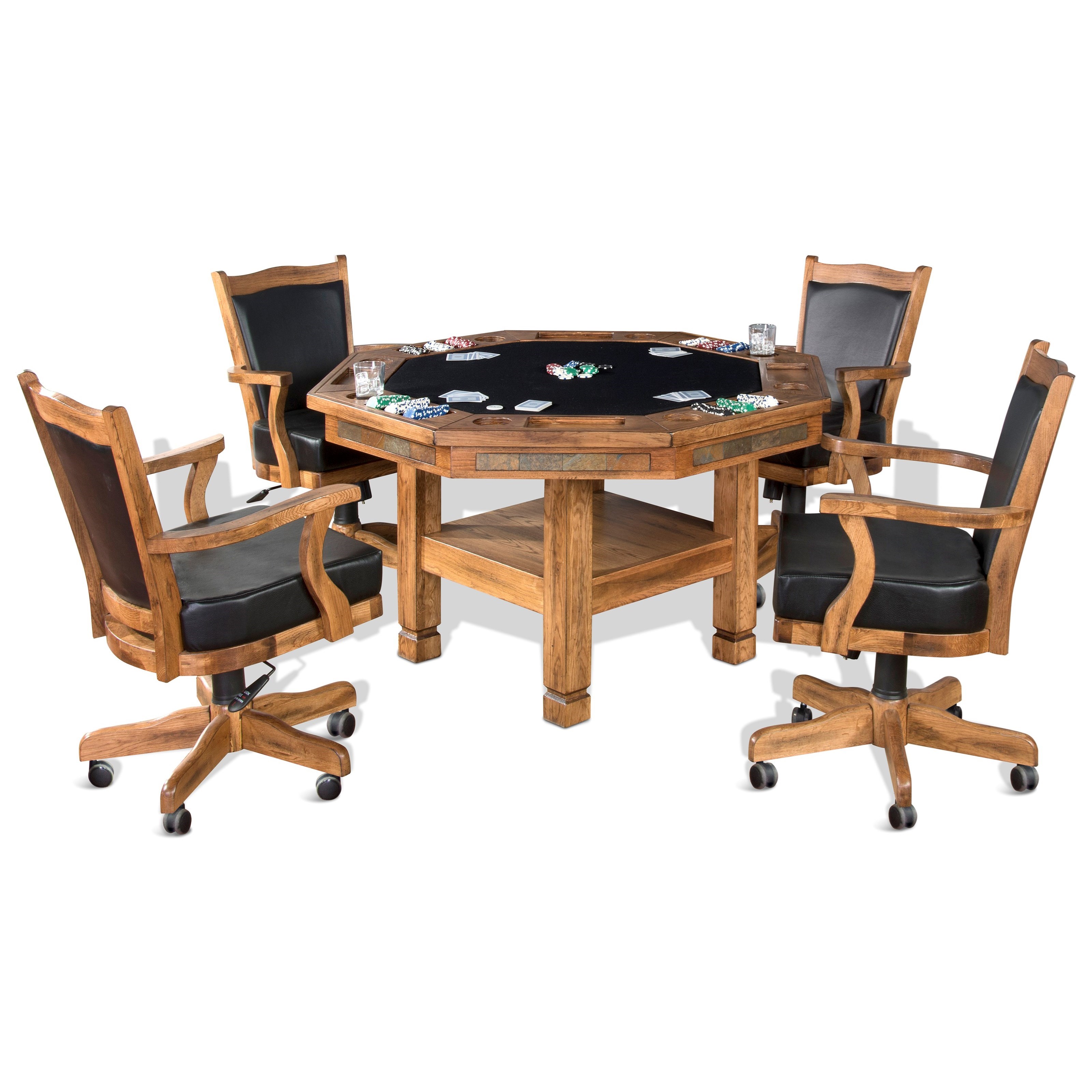 Sunny Designs Sedona 5 Piece Reversible Top Game Dining Table