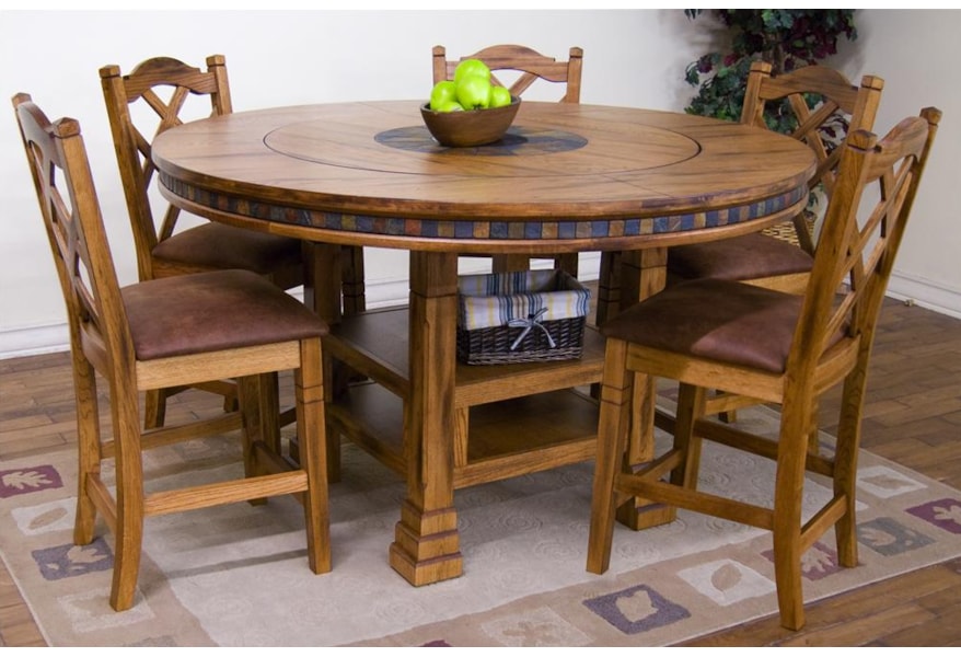 Sunny Designs Sedona Adjule Height Round Table W Lazy