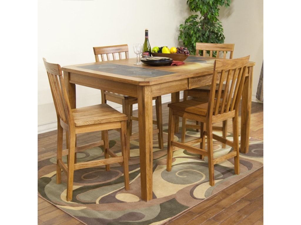 Sunny Designs Sedona Counter Height Extension Table W Slate Top Sunny Designs Sedona Counter Height Extension Table W Slate Top Stool Set
