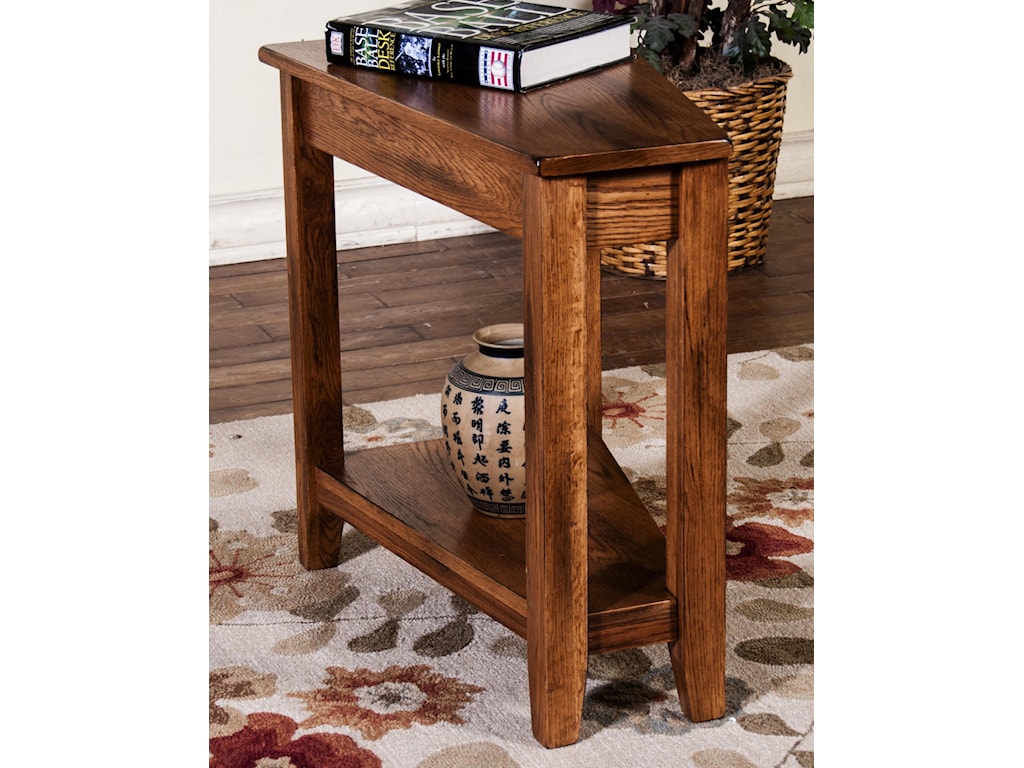 Sunny Designs Sedona Rustic Oak Wedge Chair Side Table Conlins Furniture End Tables