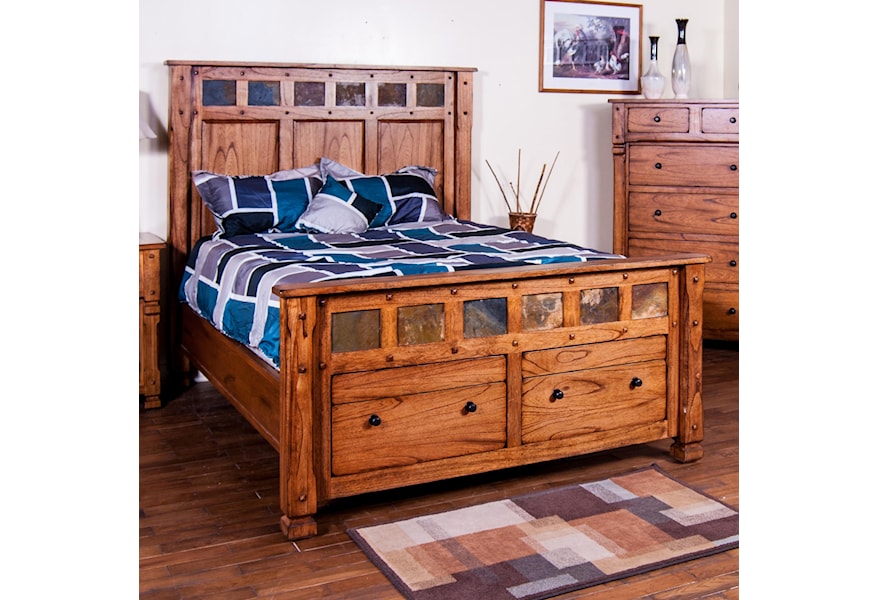 Sunny Designs Morris Home Queen Bed W Storage In Footboard