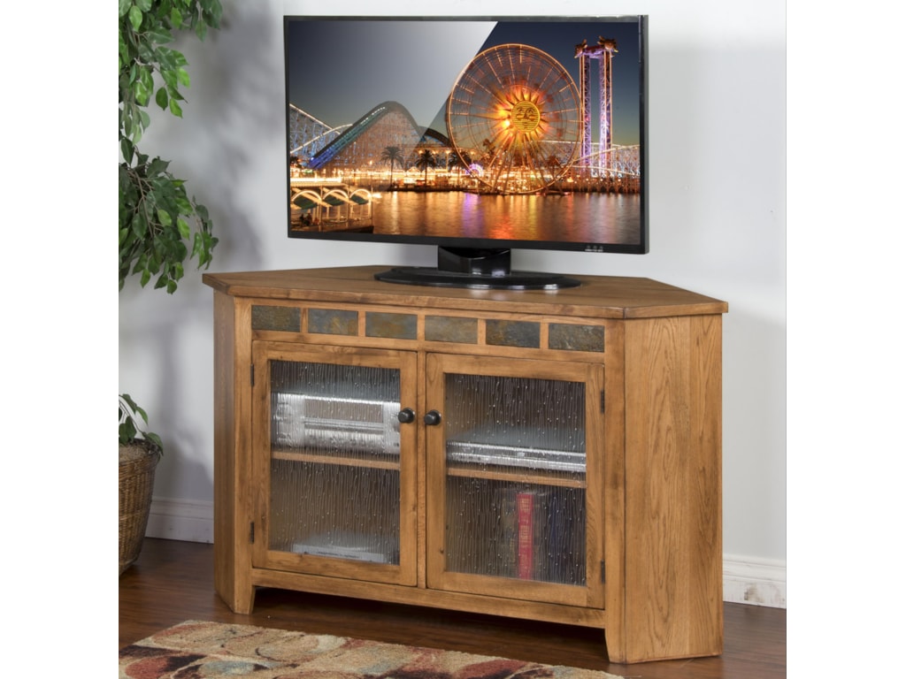 Sunny Designs Sedona 3399ro Corner Tv Console W Slate Tiles John Sedona Corner Tv Console W Slate Tiles By Sunny Designs