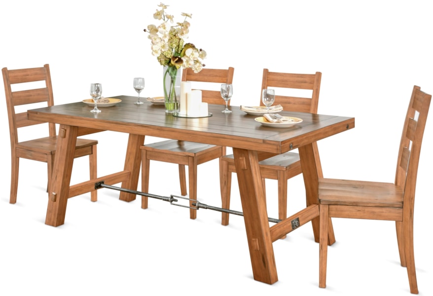 Vfm Signature Sdin Sierra Rustic Dining Table With Turnbuckle Sdin Sierra Rustic Dining Table With