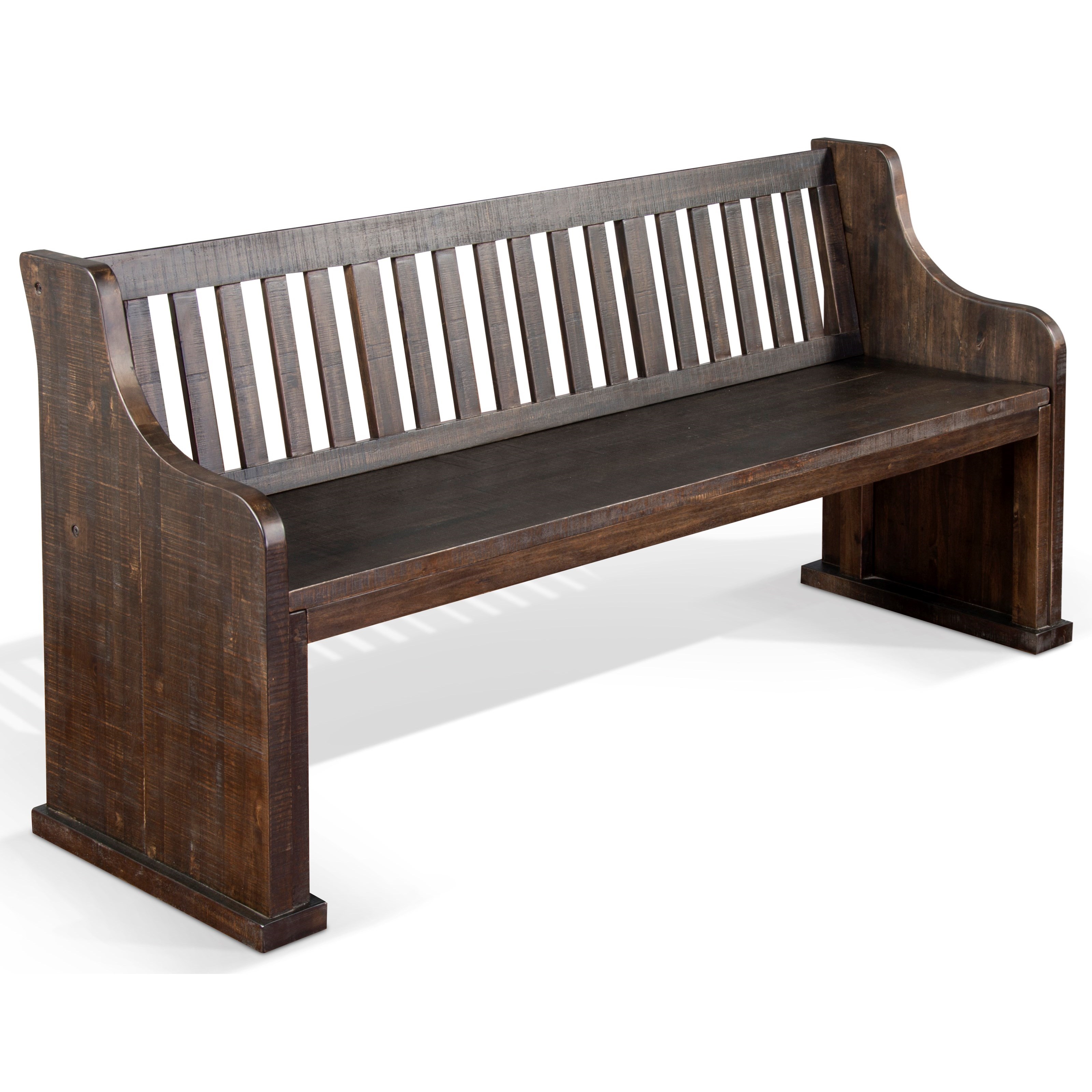 Sunny Designs Stockton Mission Dining Bench With Slat Back Fashion Furniture Dining Benches