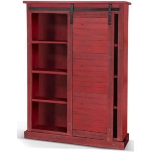 Vfm Signature Sunny Office Rustic Bookcase With Sliding Barn Door