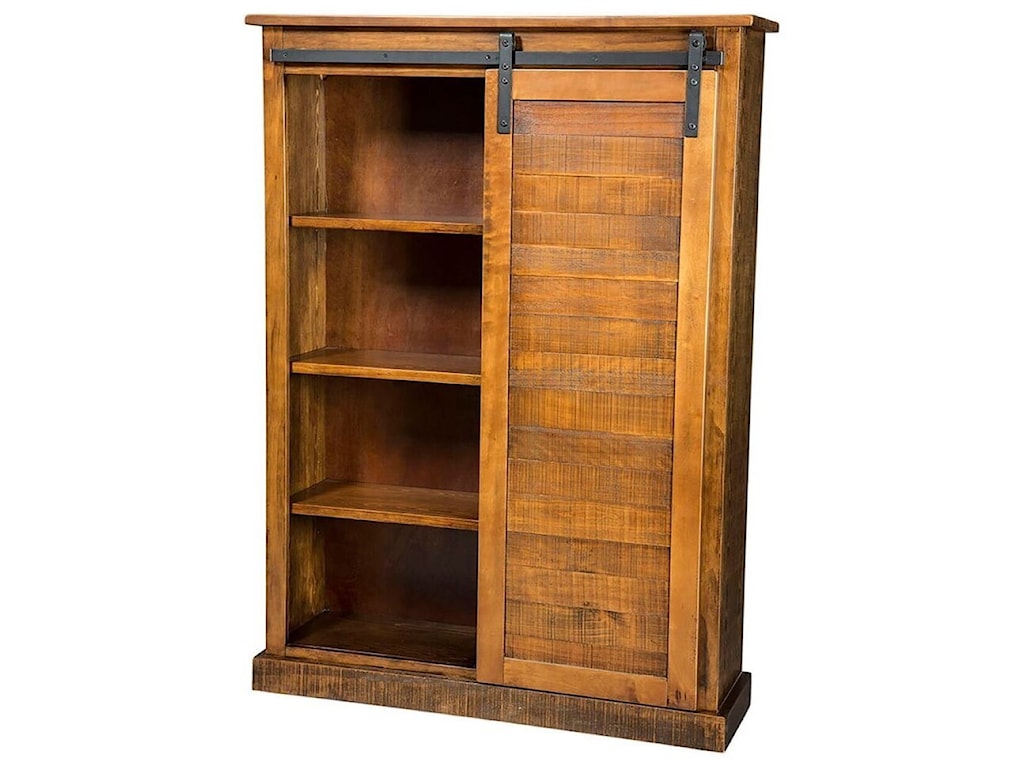 Sunny Designs Sunny Office Rustic Bookcase With Sliding Barn Door