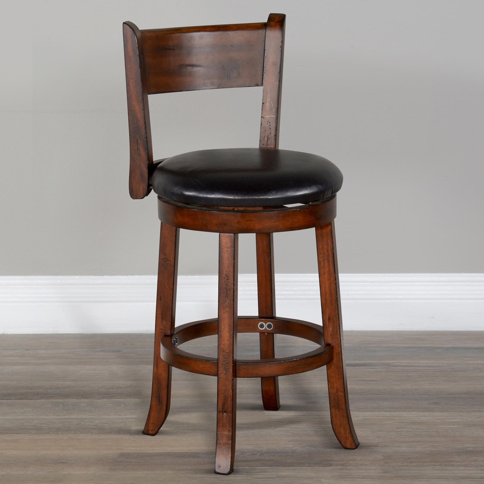 Wooden stool with cushion seat