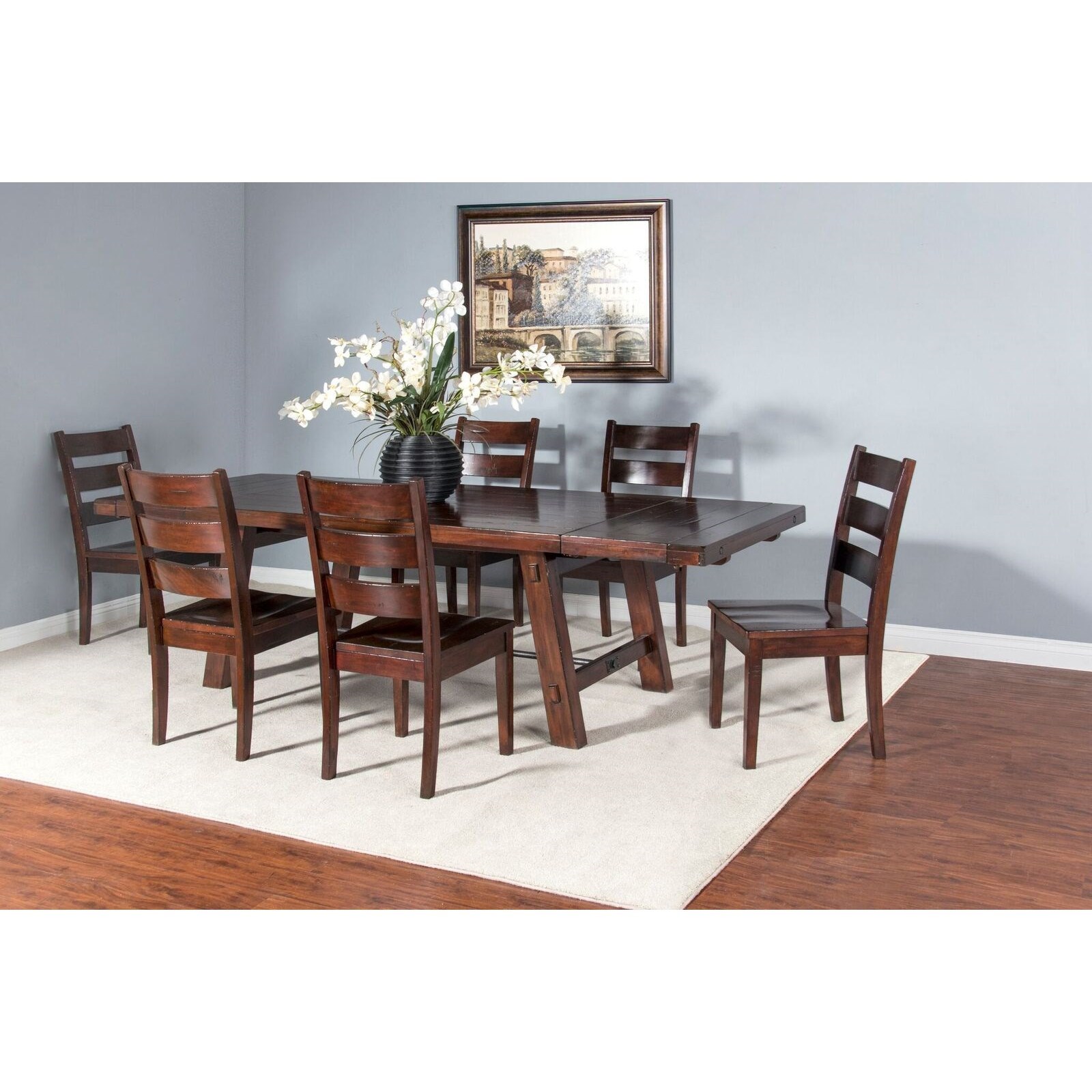 Sunny Designs Vineyard Rustic Ladder Back Counter Height Stool With Wood Seat Conlin S Furniture Bar Stools