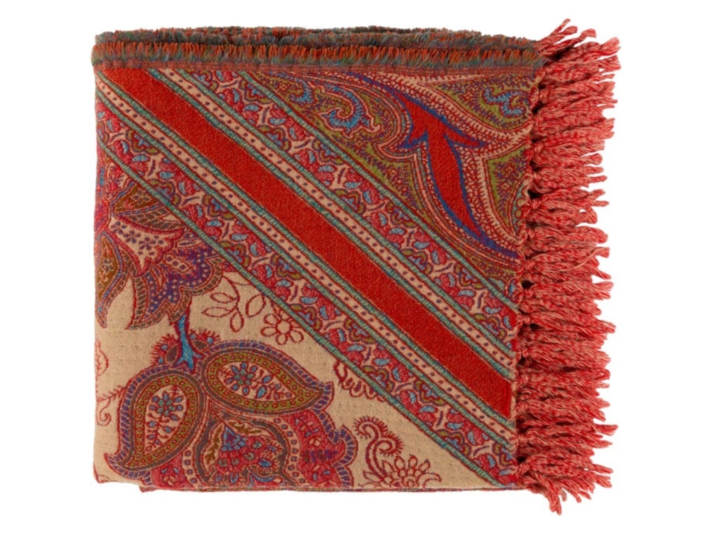 Surya Indira Dark Purple Bright Orange Red Throw