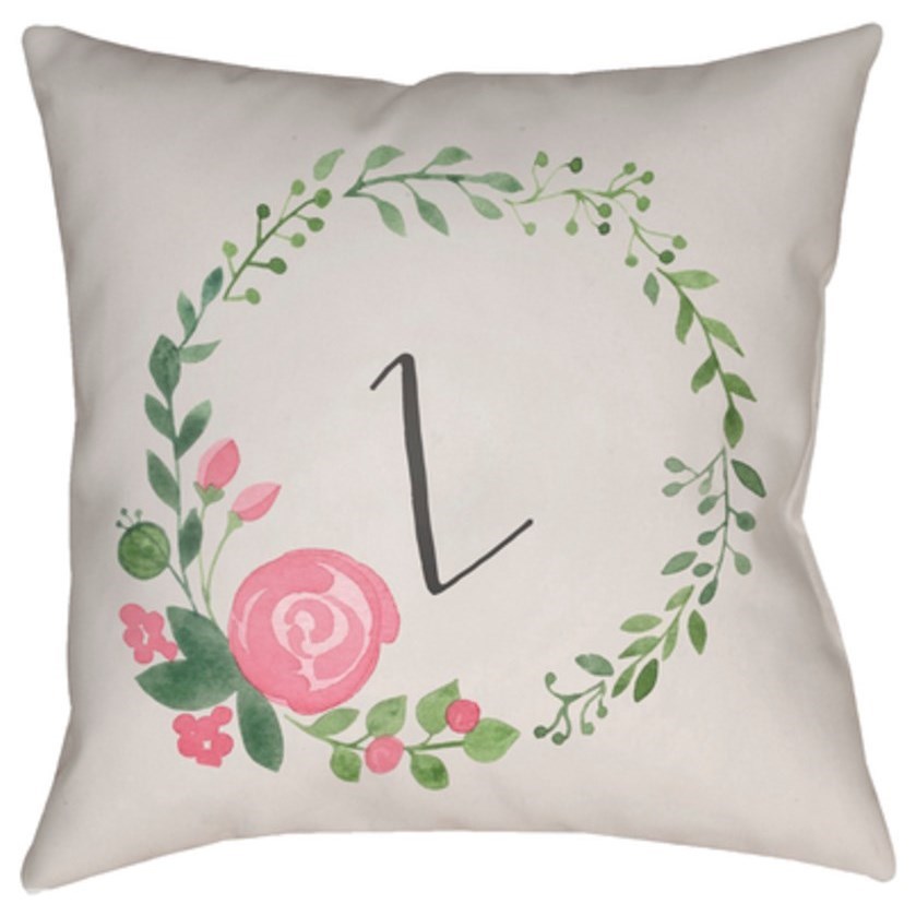 Surya Initials Ii 20 X 20 X 4 Made To Order Rotmans Throw Pillows