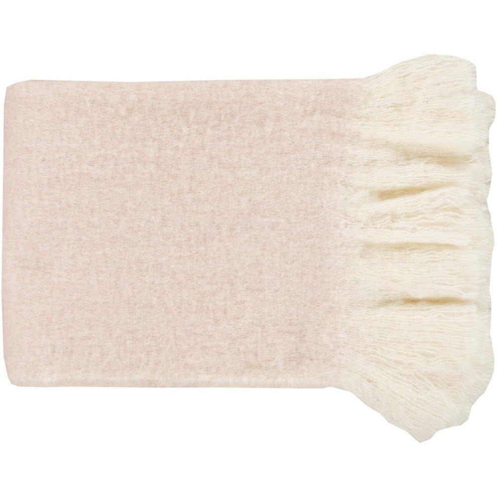 Surya Kerala Kel1003 5060 Blush And Khaki Throw Blanket Upper Room Home Furnishings Blankets Throws