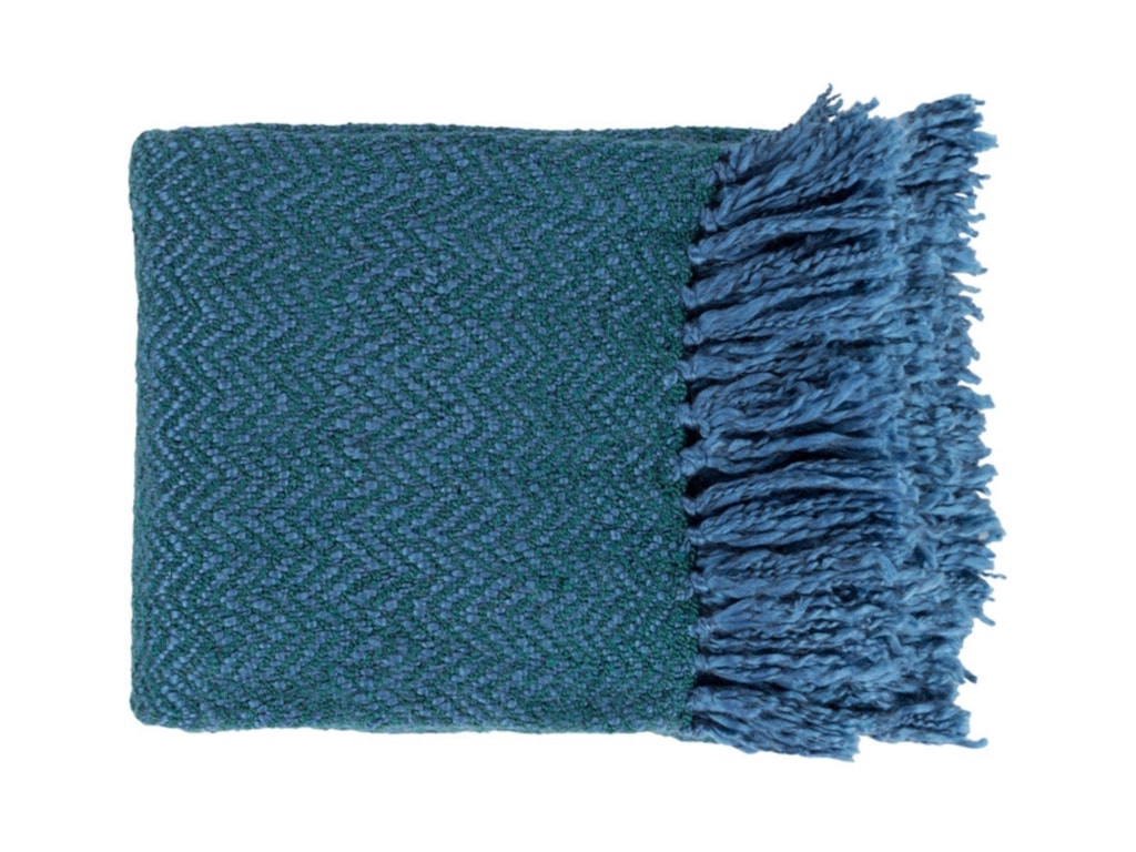 Surya Trina Trr4003 5060 Bright Blue And Dark Green Throw Blanket Surya Trinathrow Blanket