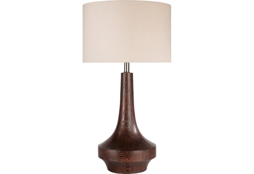 Surya Carson Calp 002 Brown Wood Tone Contemporary Table Lamp Dunk Bright Furniture Table Lamps