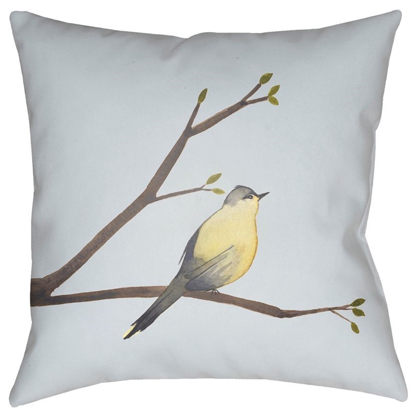 Surya Chickadee Chick006 1818 18 X 18 X 4 Polyester Throw Pillow Esprit Decor Home Furnishings Throw Pillows