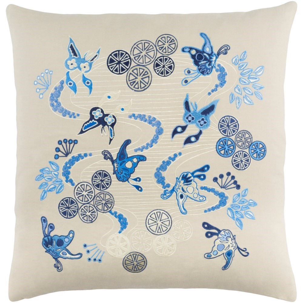 Surya Chinese River Ci003 1818d 18 X 18 X 4 Down Throw Pillow