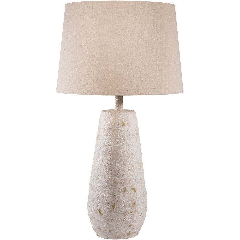 Antiqued White Rustic Table Lamp 