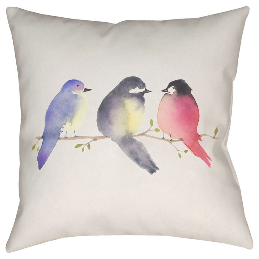 Surya Silly Birds Chick010 2020 20 X 20 X 4 Polyester Throw Pillow