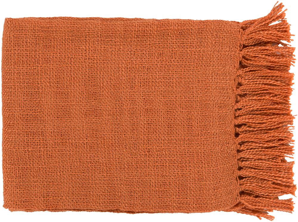 TOR004-4959 Burnt Orange/Rust Tori by Surya Throw Blanket 