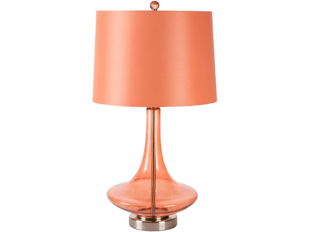 Surya Zoey Transpa Orange Modern Table Lamp Royal Furniture Surya Zoeytranspa Orange Modern Table Lamp