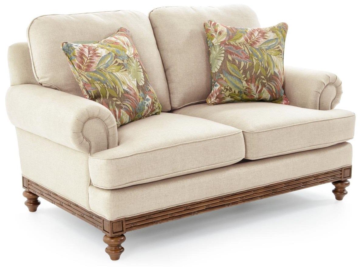Synergy Home Furnishings 1526 1526 10 Loveseat With Turned Wood Legs Baer S Furniture Love Seats