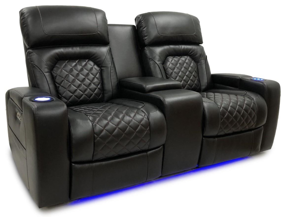 Synergy Home Furnishings Delorean Power Console Loveseat W Power Headrest Royal Furniture Reclining Loveseats
