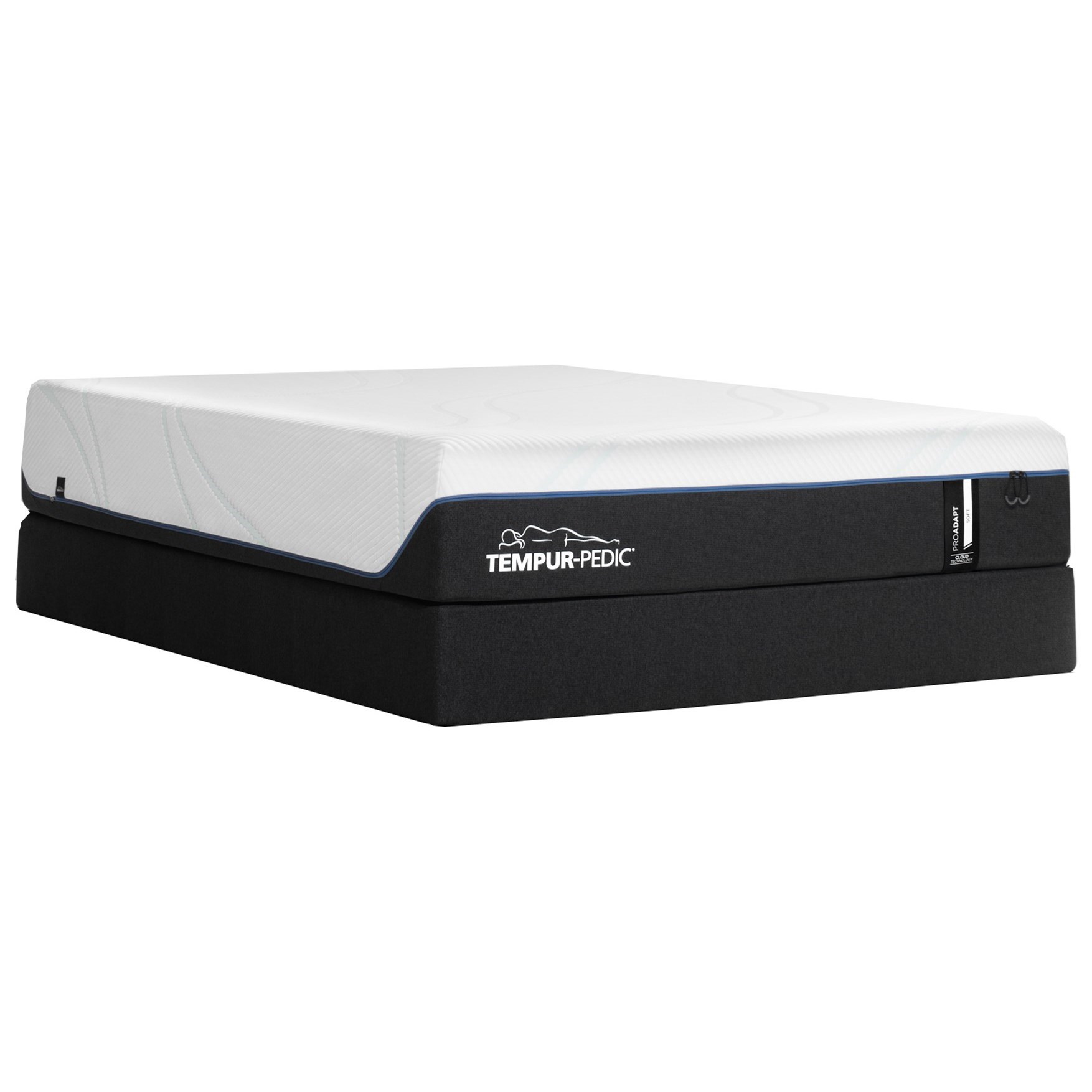 TEMPUR-ProAdapt Soft King 10" ProAdapt Soft Mattress and Tempur-Flat High  Profile Foundation by Tempur-Pedic® at Furniture and ApplianceMart