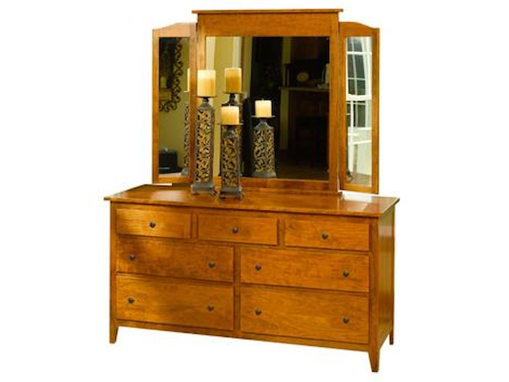 The Urban Collection Jamestown Square Casual Large Dresser And Tri