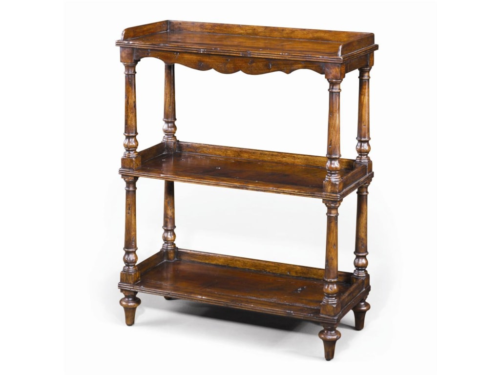Theodore Alexander BookcasesAntiqued Wood 3 Tiered Etagere
