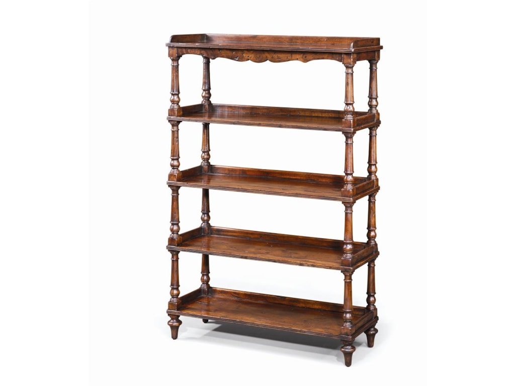 Theodore Alexander BookcasesAntiqued Wood 5 Tiered Etagere