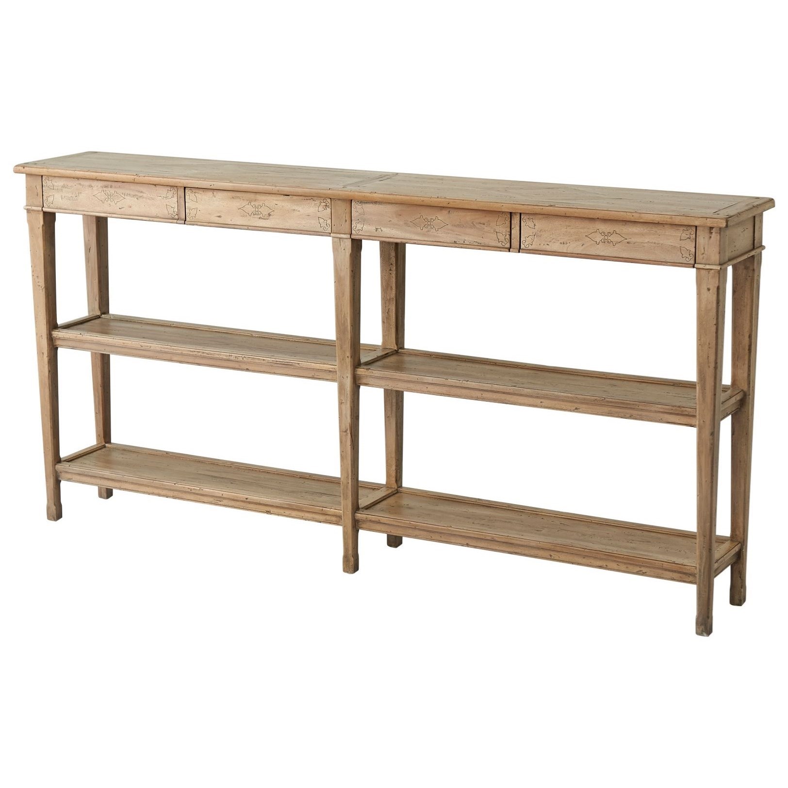 Narrow Village Console in Weathered Finish