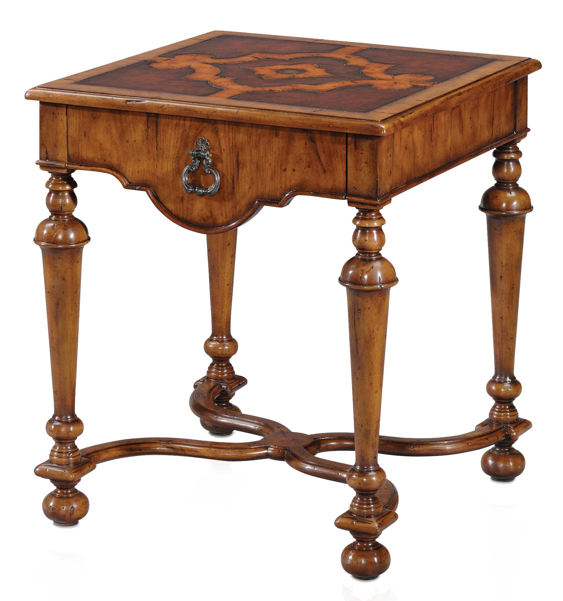 Mary's Square Lamp Table with Top Drawer