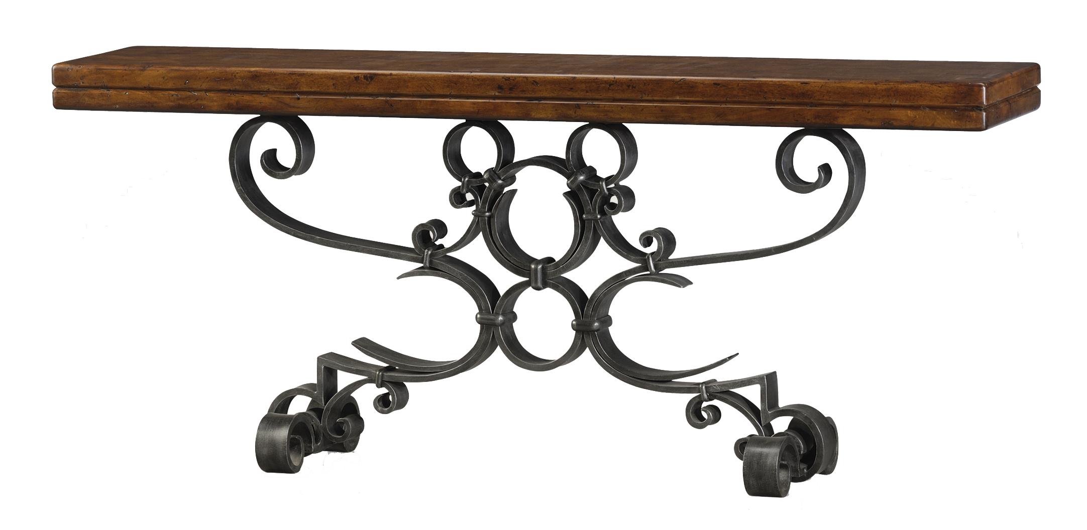 Iron Console Table with Scroll Base